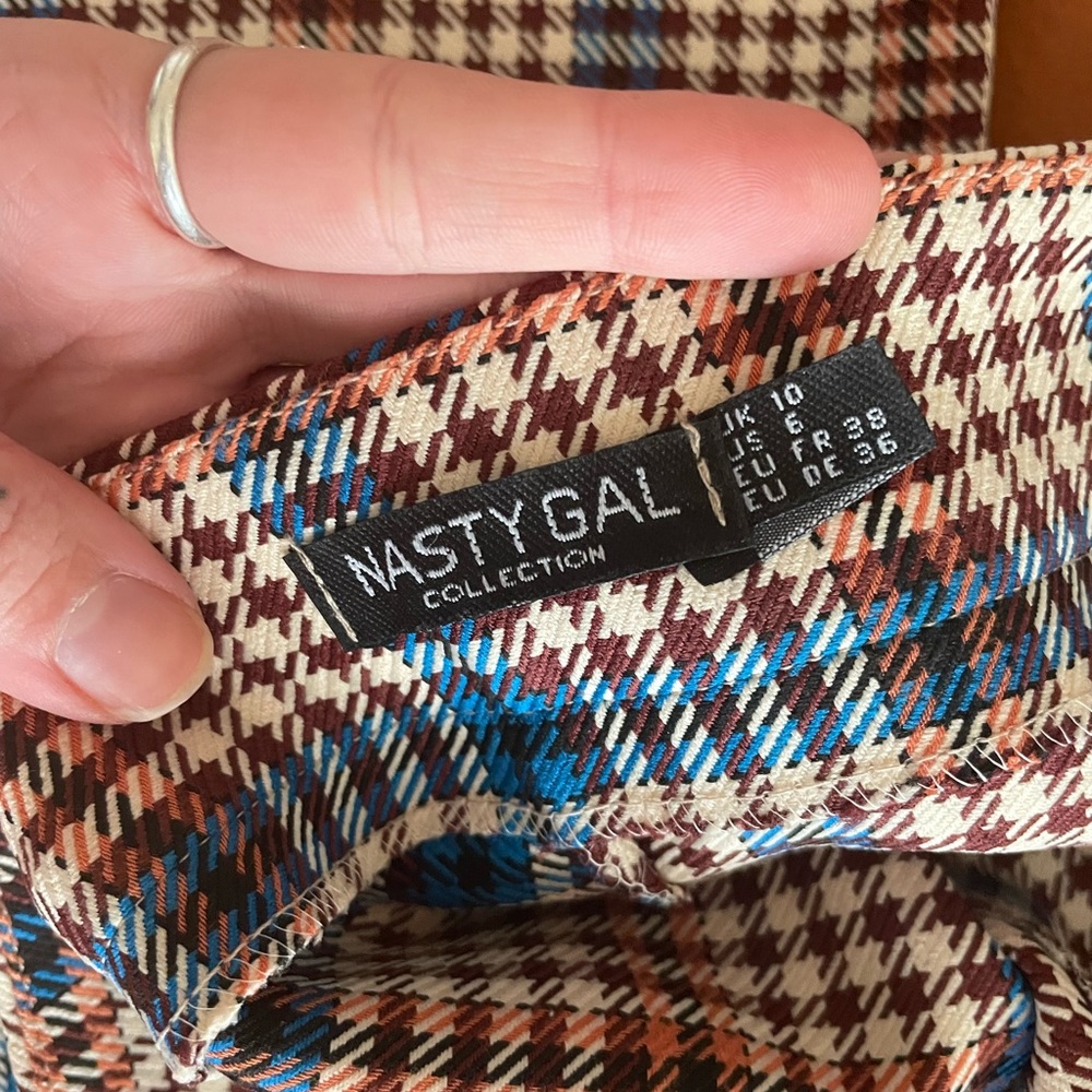 Nasty Gal Plaid 70s Flare Pants